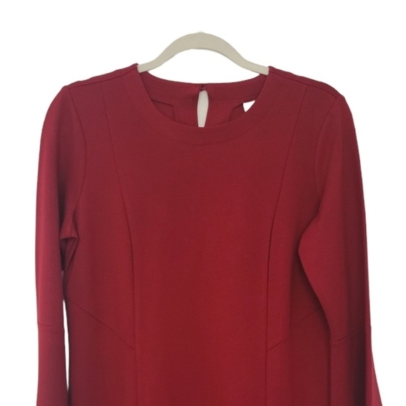 J Jill Thick Knit Ponte Shift Dress Bell Sleeves Pockets OVERSIZED Small Stretch - Picture 4 of 12